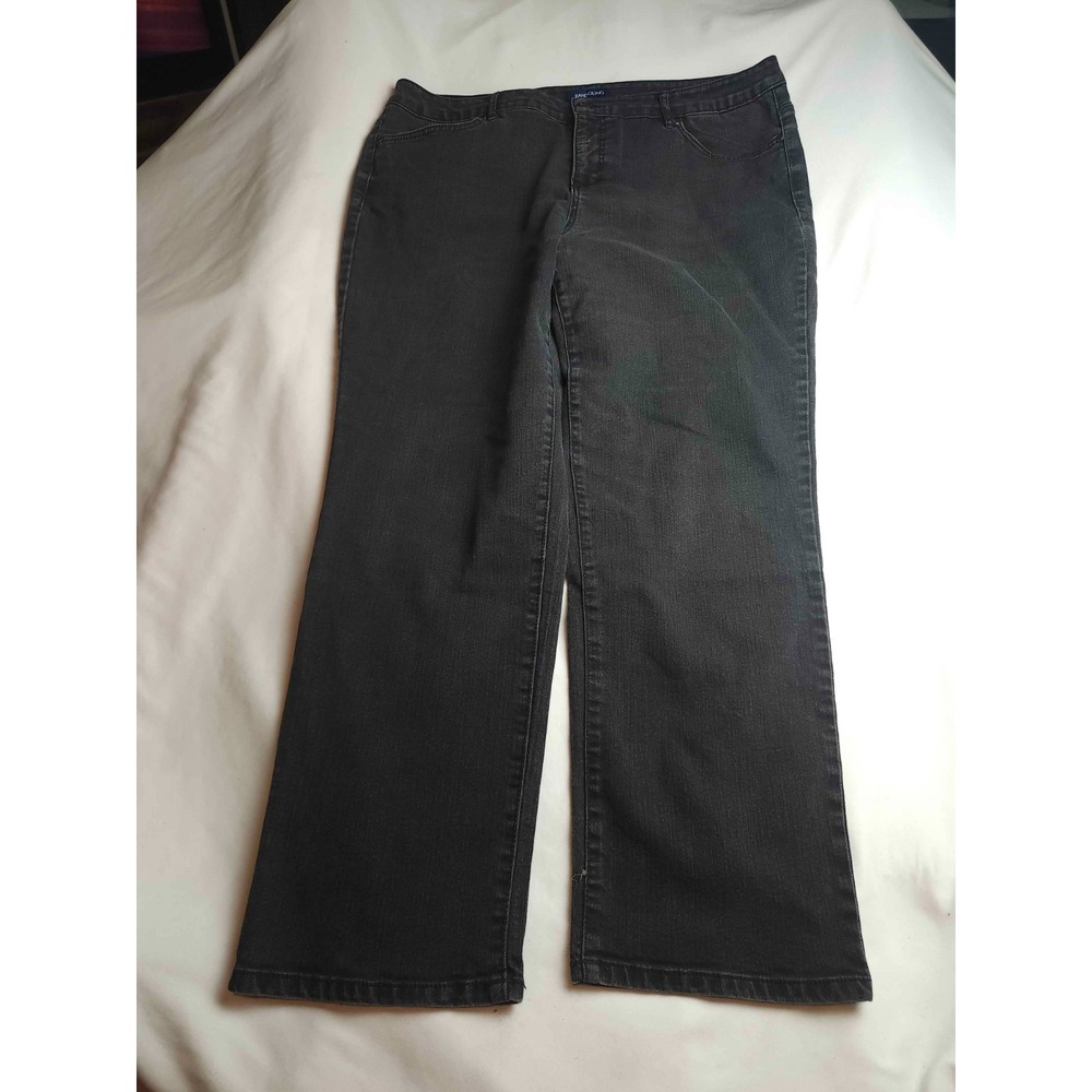 Bandolino Mandie Jeans Womens Size 18W Black Denim Straight Mid Rise Stretch